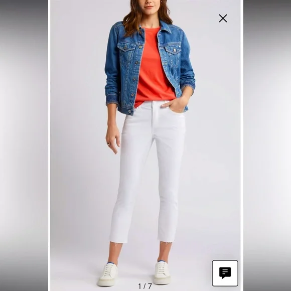 Wit & Wisdom ‘Ab'Solution Raw Hem High Waist Crop Slim Jeans. - Picture 2 of 15